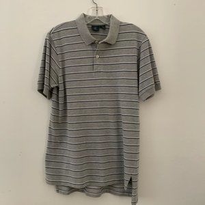 Grey Striped Club Room Polo Shirt